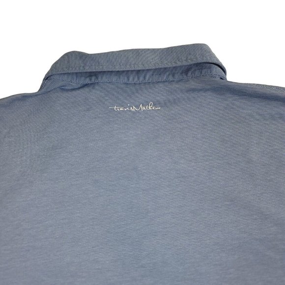 Travis Mathew Mens  2XL XXL Shirt Pima Cotton Micro Striped‎ Embroidered Polo - Picture 9 of 11